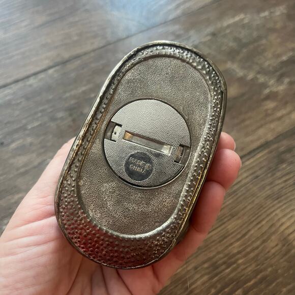 Brass Piggy Bank Baby Boot Bow Vintage Copper Oil Rubbed Bronze Heavy Metal - Picture 2 of 6